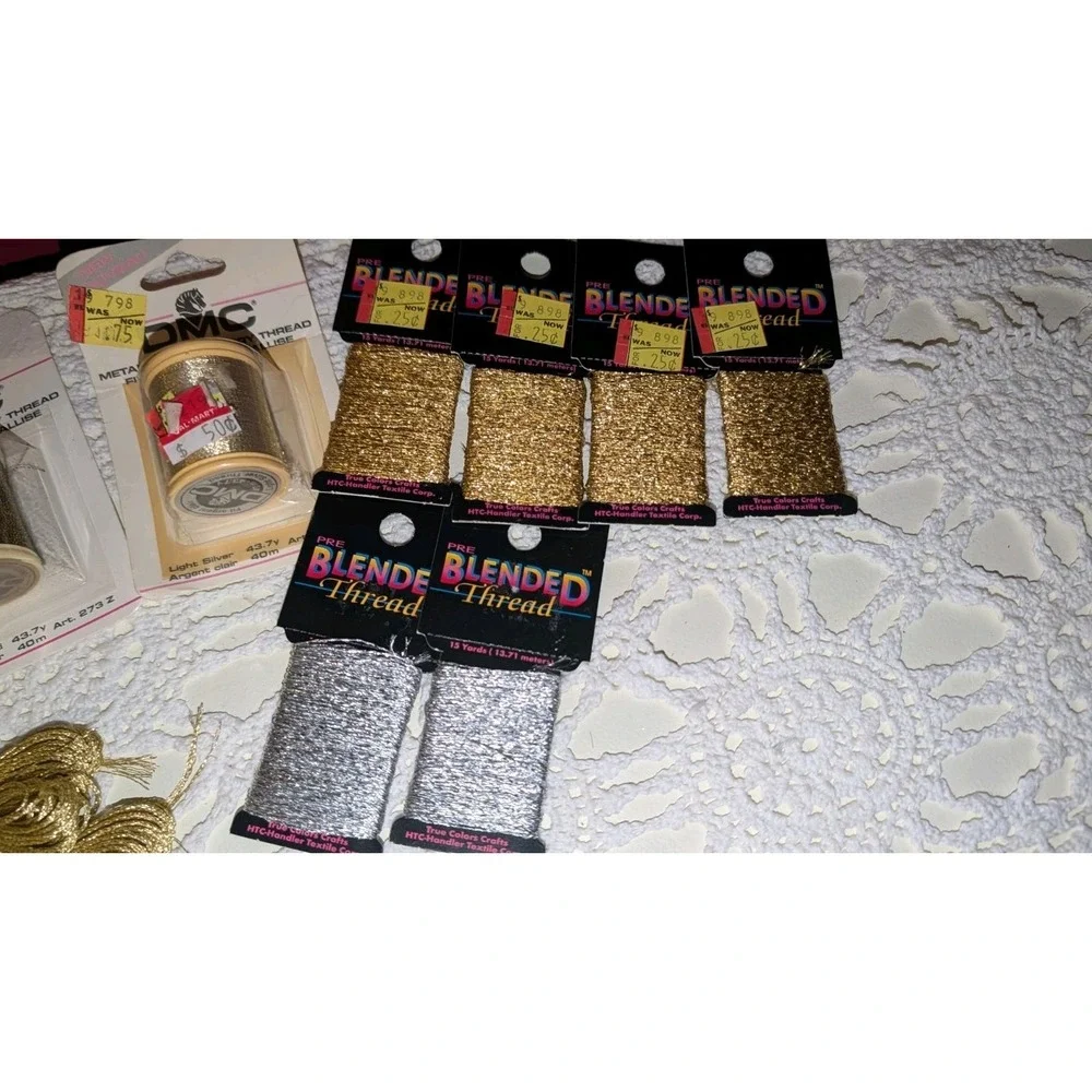 Metallic Special Threads Gold Silver Shimmer Cross Stitch Sewing DMC Coats Lot